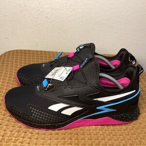 Reebok Nano X3 Froning Training Shoes Mens Sz 11 Black Pink Blue CrossFit Gym